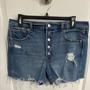 GAP Blue Distressed Jean Shorts